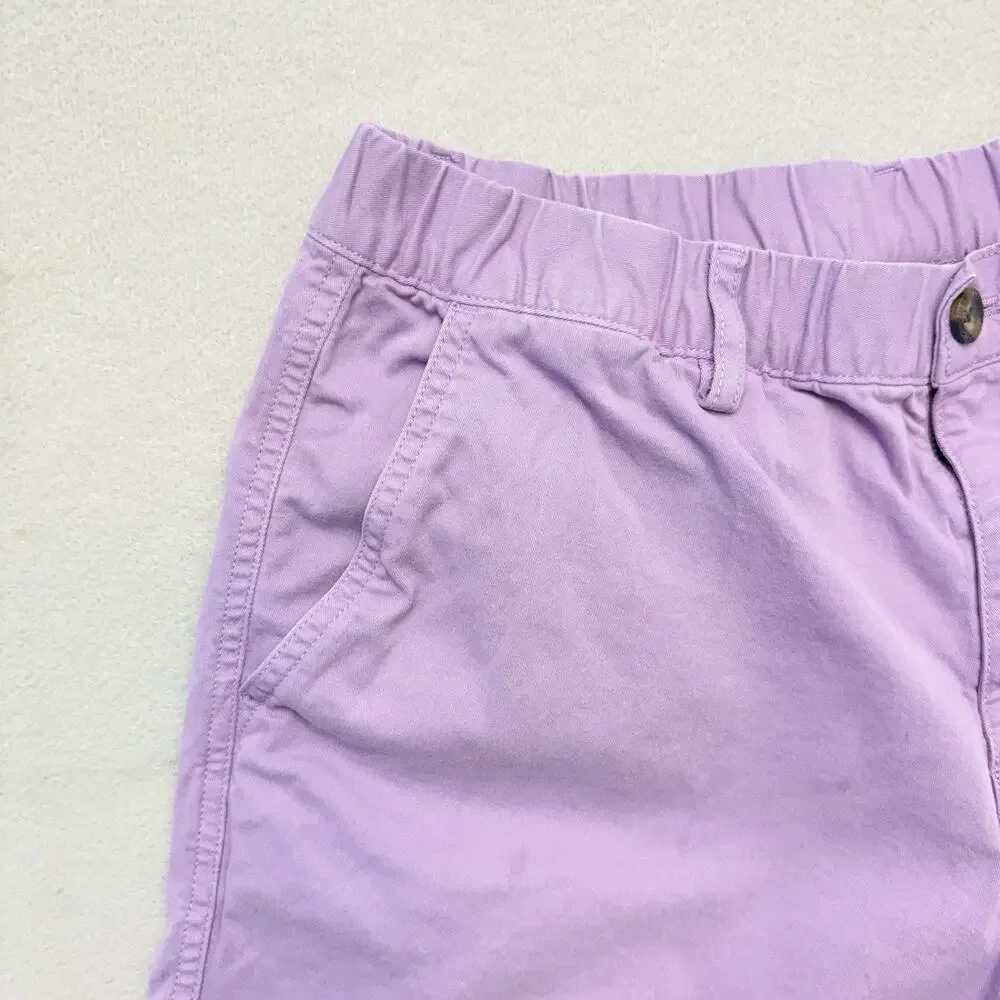 BearBottom Shorts Stretch Elastic Waist 5.5” Chino Shorts (2) Purple Teal Size L
